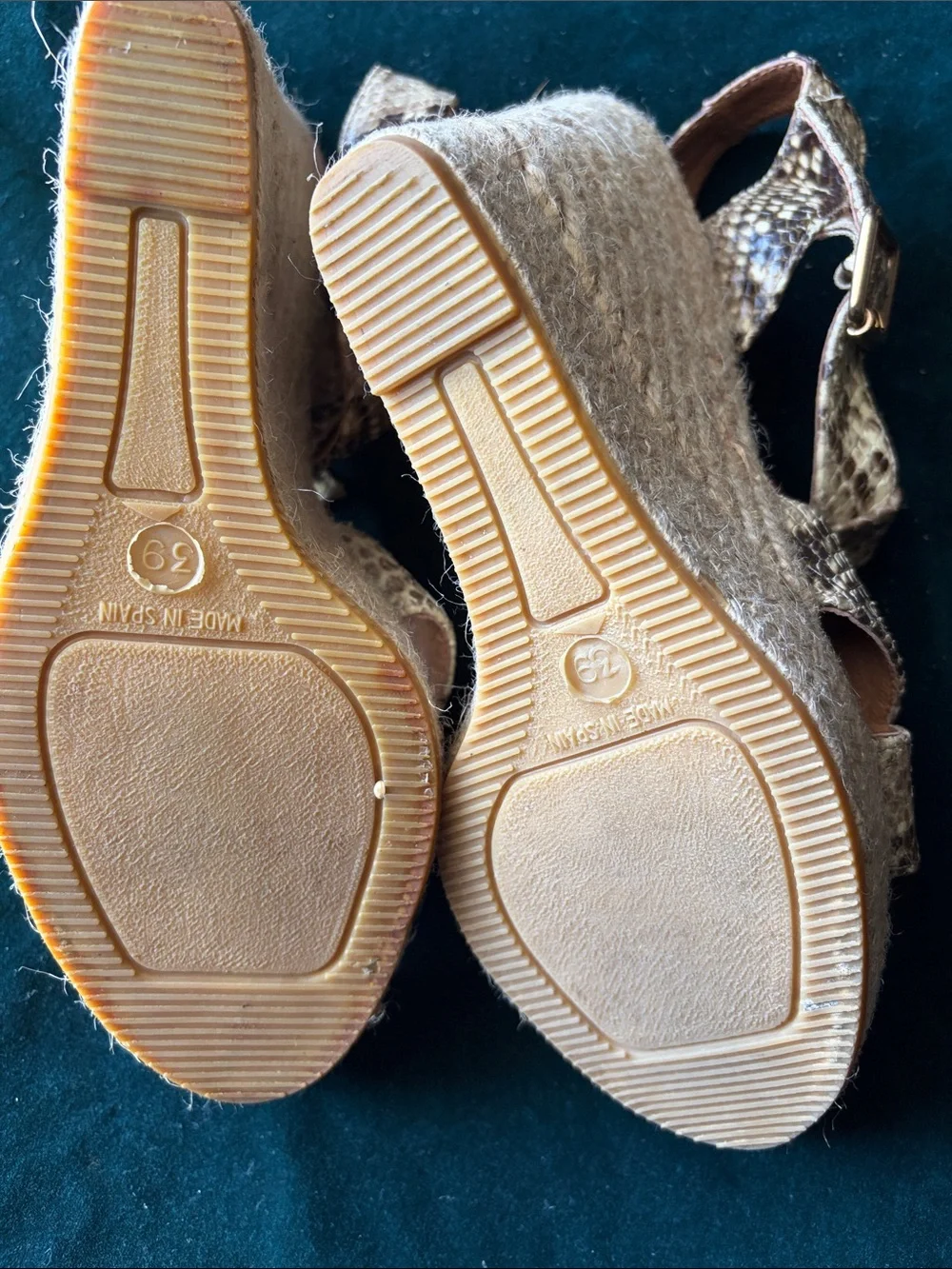 Kanna Beige Snake-Print Women’s Wedge Sandals